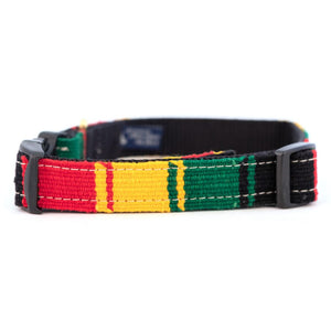 A Tail We Could Wag Handmade Cotton Weave Dog Collar - Rasta