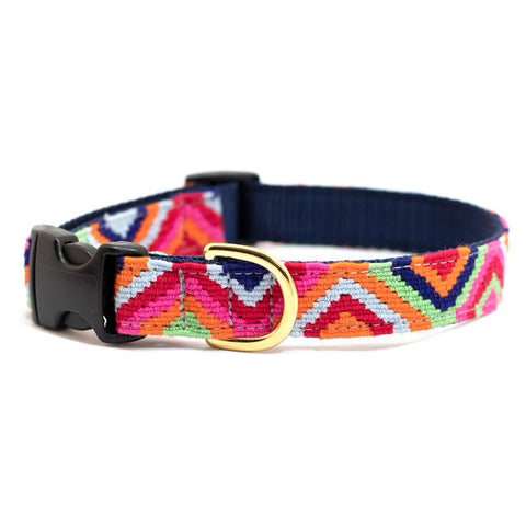 A Tail We Could Wag Handmade Cotton Weave Dog Collar - Retro Web