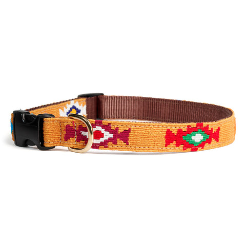 A Tail We Could Wag Handmade Cotton Weave Dog Collar - God's Eye (Gold)