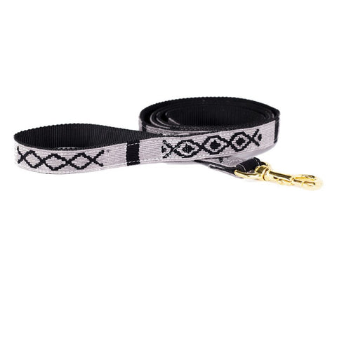 A Tail We Could Wag Handmade Cotton Weave Dog Leash - Slate Gray