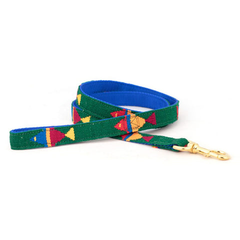 A Tail We Could Wag Handmade Cotton Weave Dog Leash - Foolish Fish (Green)