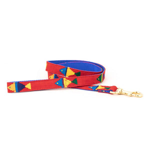 A Tail We Could Wag Handmade Cotton Weave Dog Leash - Foolish Fish (Red)