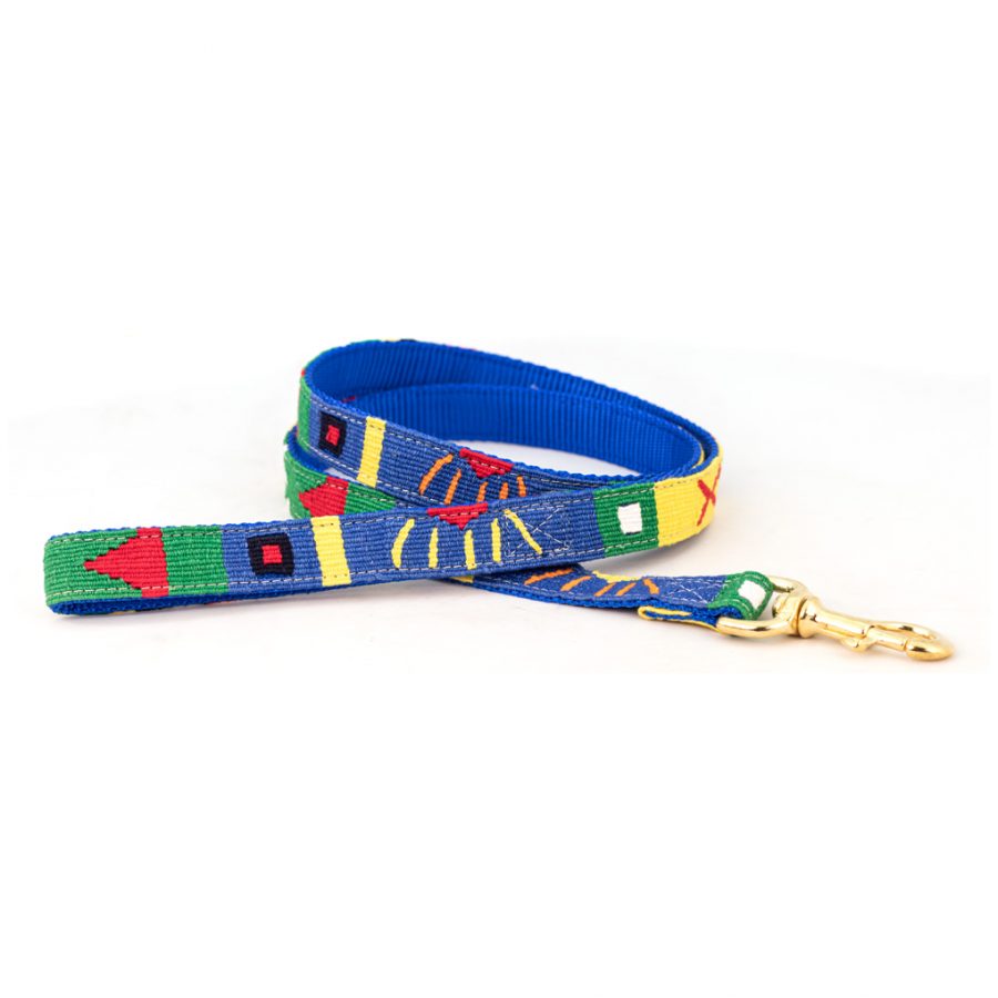 A Tail We Could Wag Handmade Cotton Weave Dog Leash - Harborside Daybreak