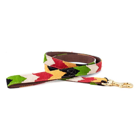 A Tail We Could Wag Handmade Cotton Weave Dog Leash - Harvest Chevron