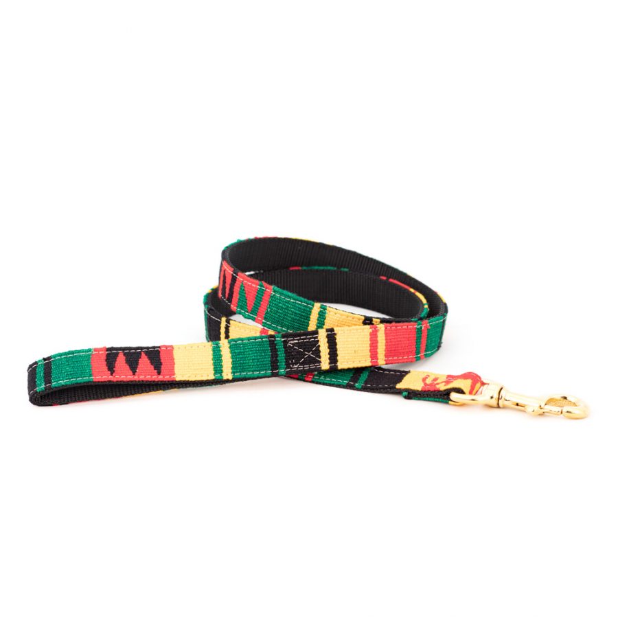 A Tail We Could Wag Handmade Cotton Weave Dog Leash - Rasta