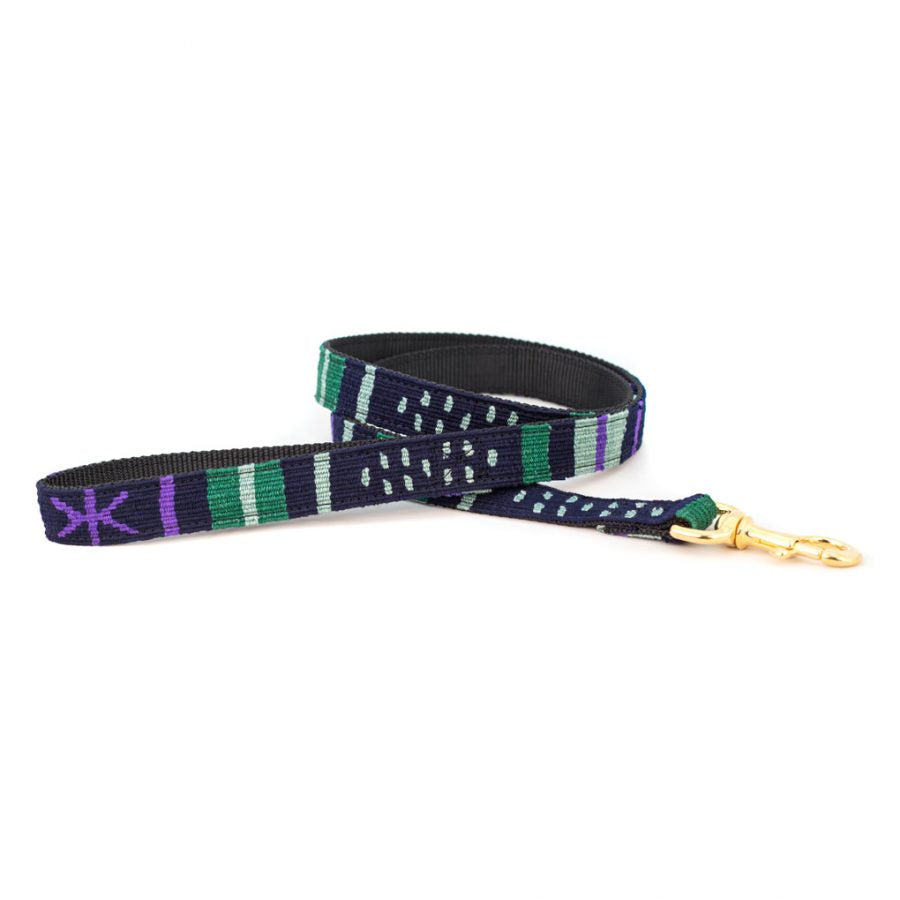 A Tail We Could Wag Handmade Cotton Weave Dog Leash - Sun Valley (Night)