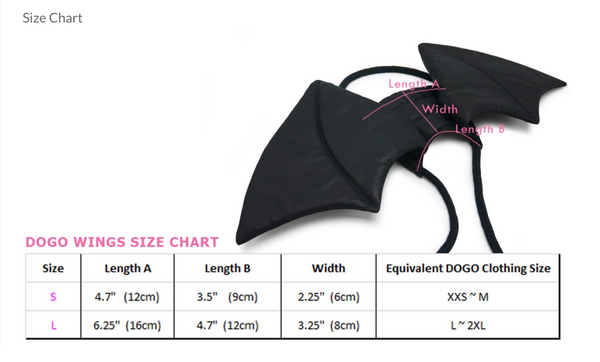 Dragon Wings Dog Halloween Costume - Black
