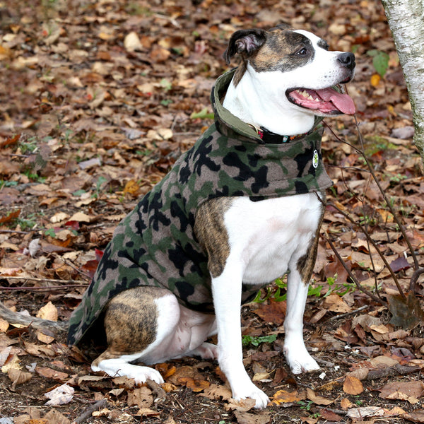 Up Country Camo Diamond Quilted Dog Coat – Camo/Green