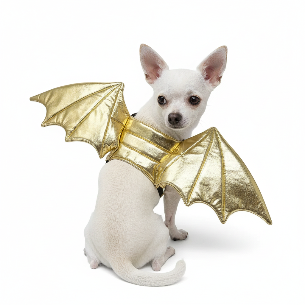 Dragon Wings Dog Halloween Costume - Gold