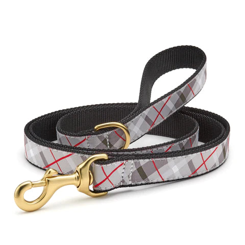 Up Country Grey Plaid Dog Collar