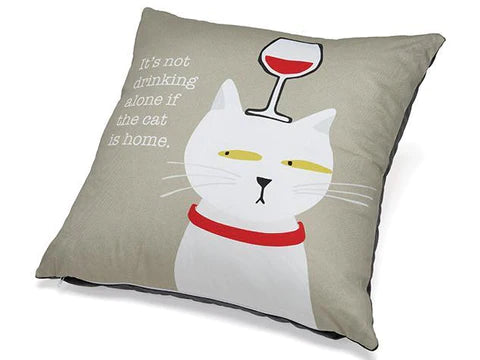 It's Not Drinking Alone if the Cat is Home Accent Pillow