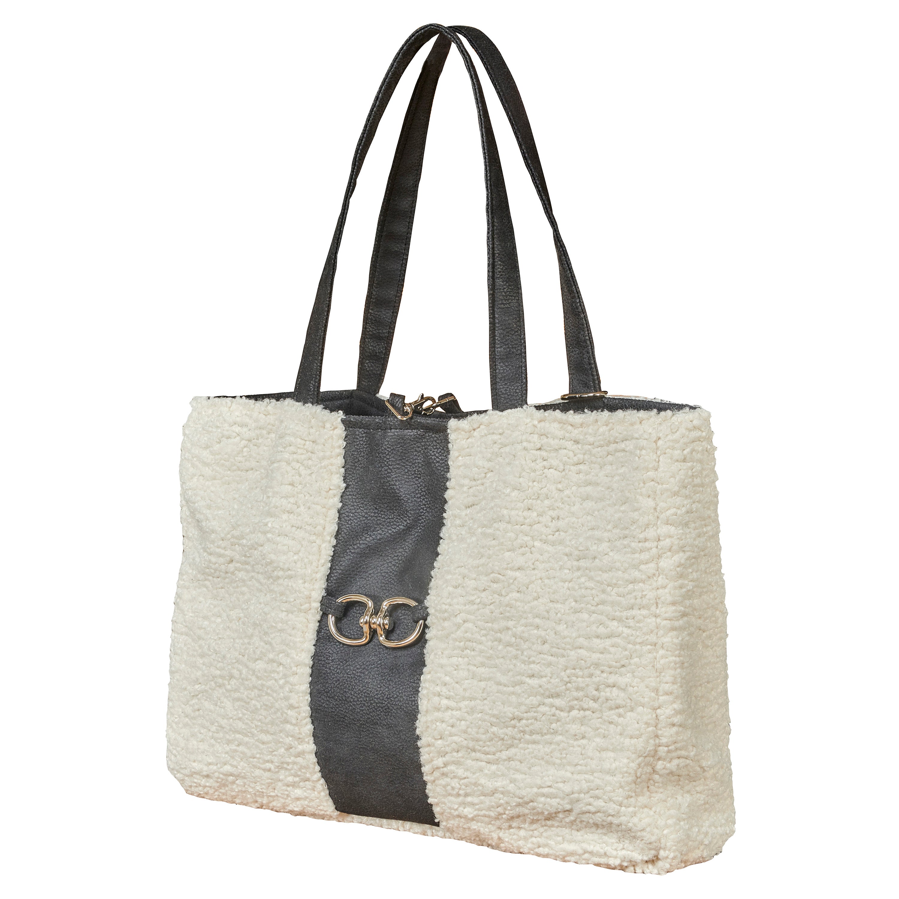 Carry-All Dog Carrier - Ivory Sheepskin Faux Fur