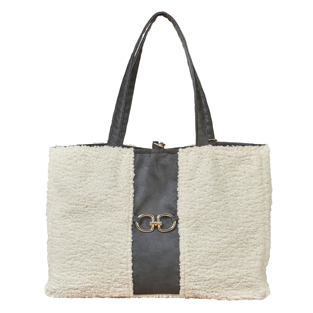 Carry-All Dog Carrier - Ivory Sheepskin Faux Fur
