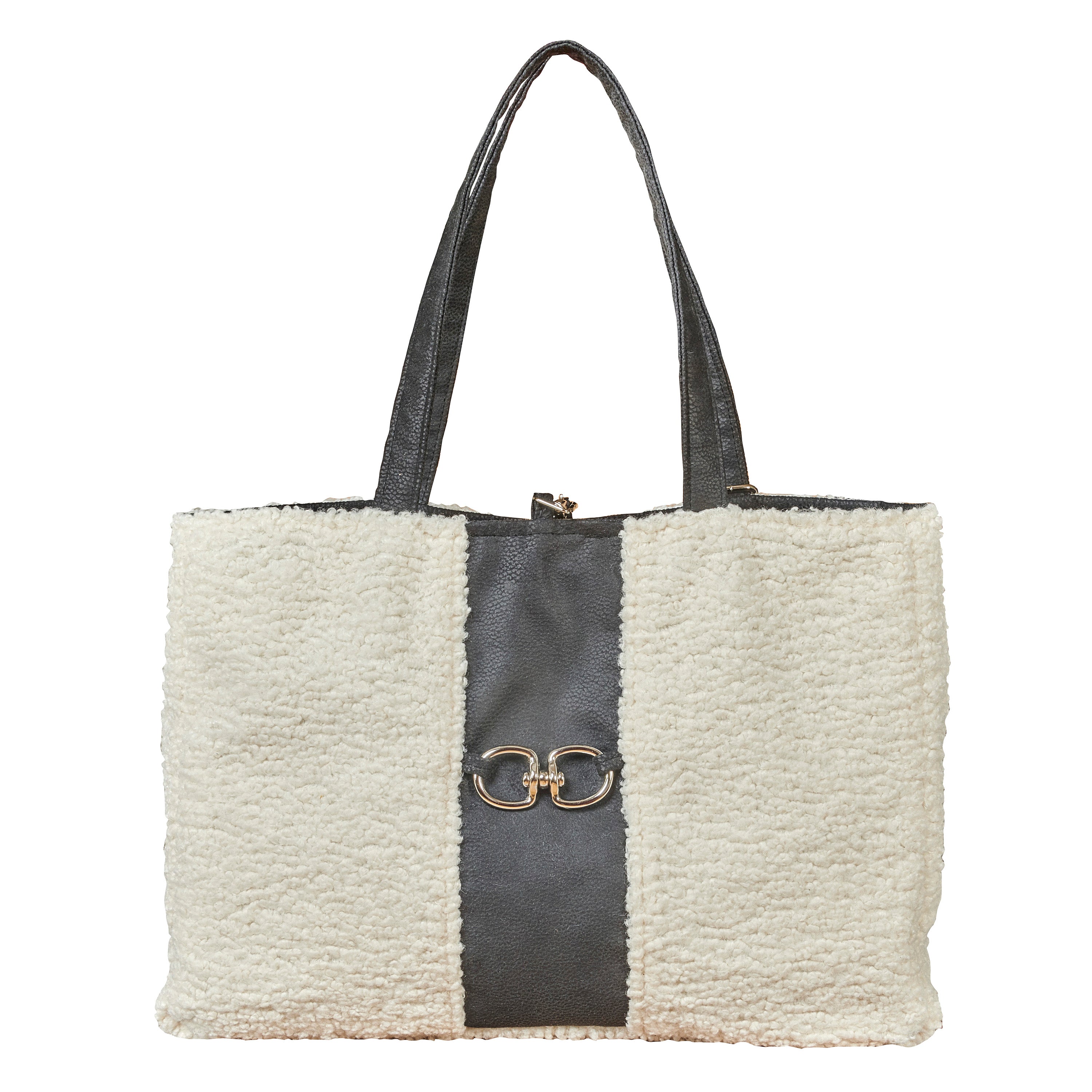 Carry-All Dog Carrier - Ivory Sheepskin Faux Fur