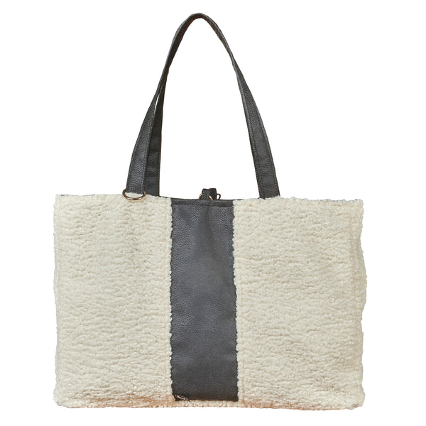 Bowsers Carry-All Dog Carrier - Ivory Sheepskin Faux Fur