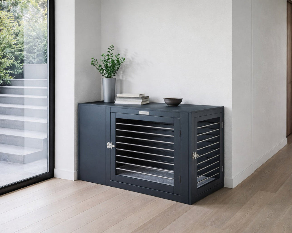 Bowsers Moderno Luxury Dog Crate - Gray