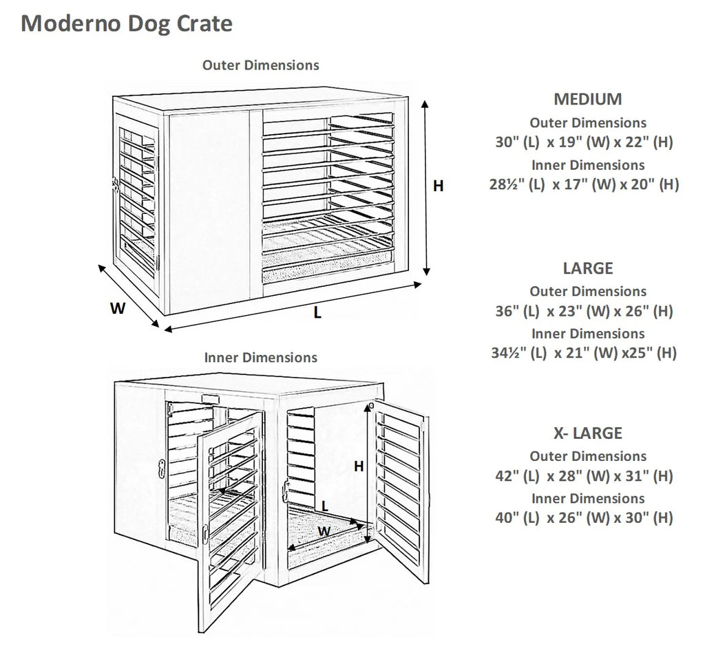 Bowsers Moderno Luxury Dog Crate - Gray