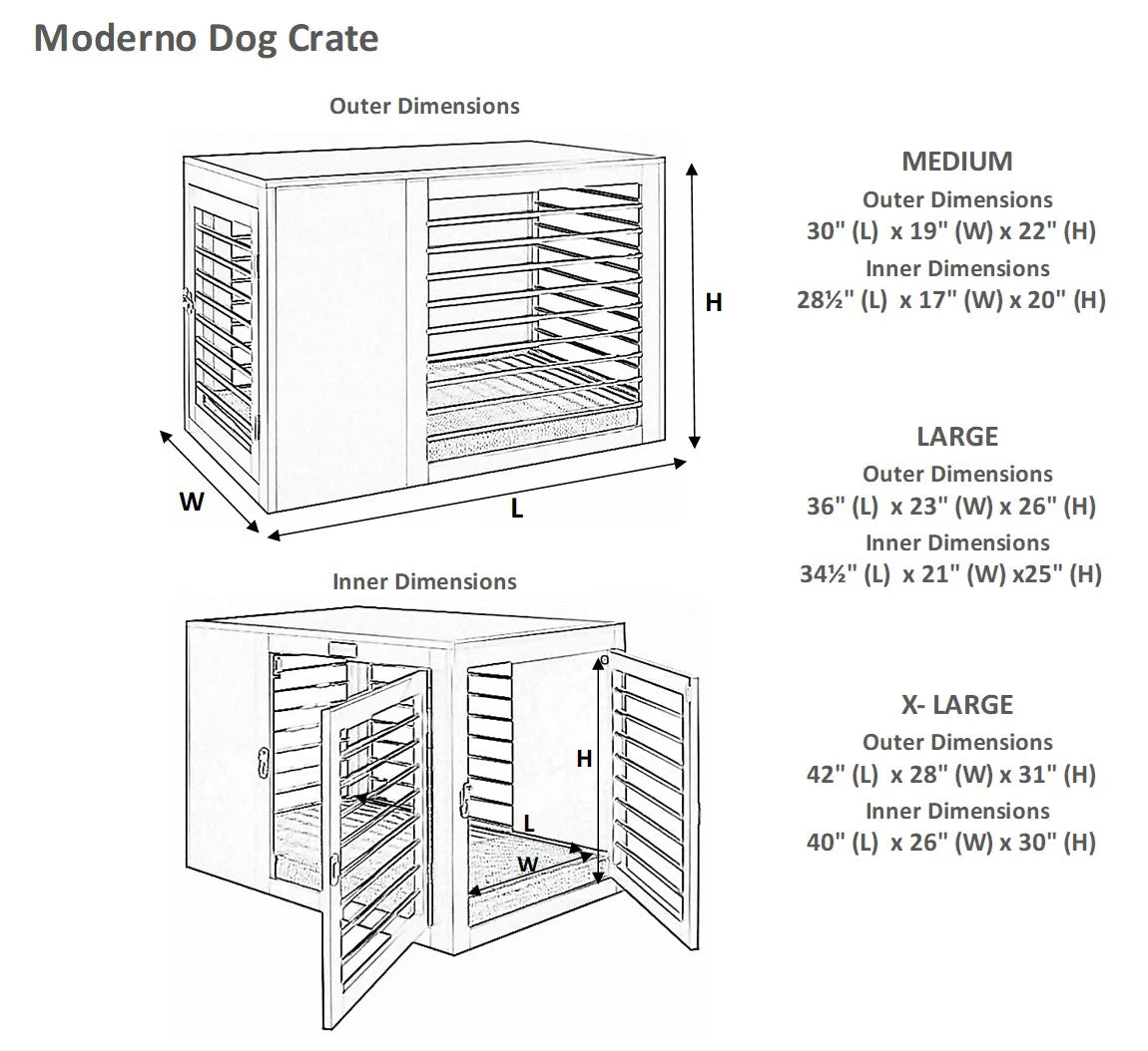 Bowsers Moderno Luxury Dog Crate - Gray