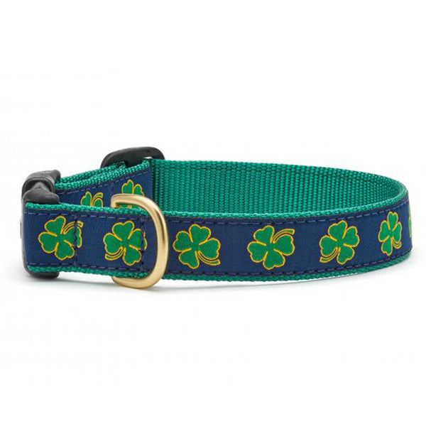 Up Country Navy Shamrock Dog Collar