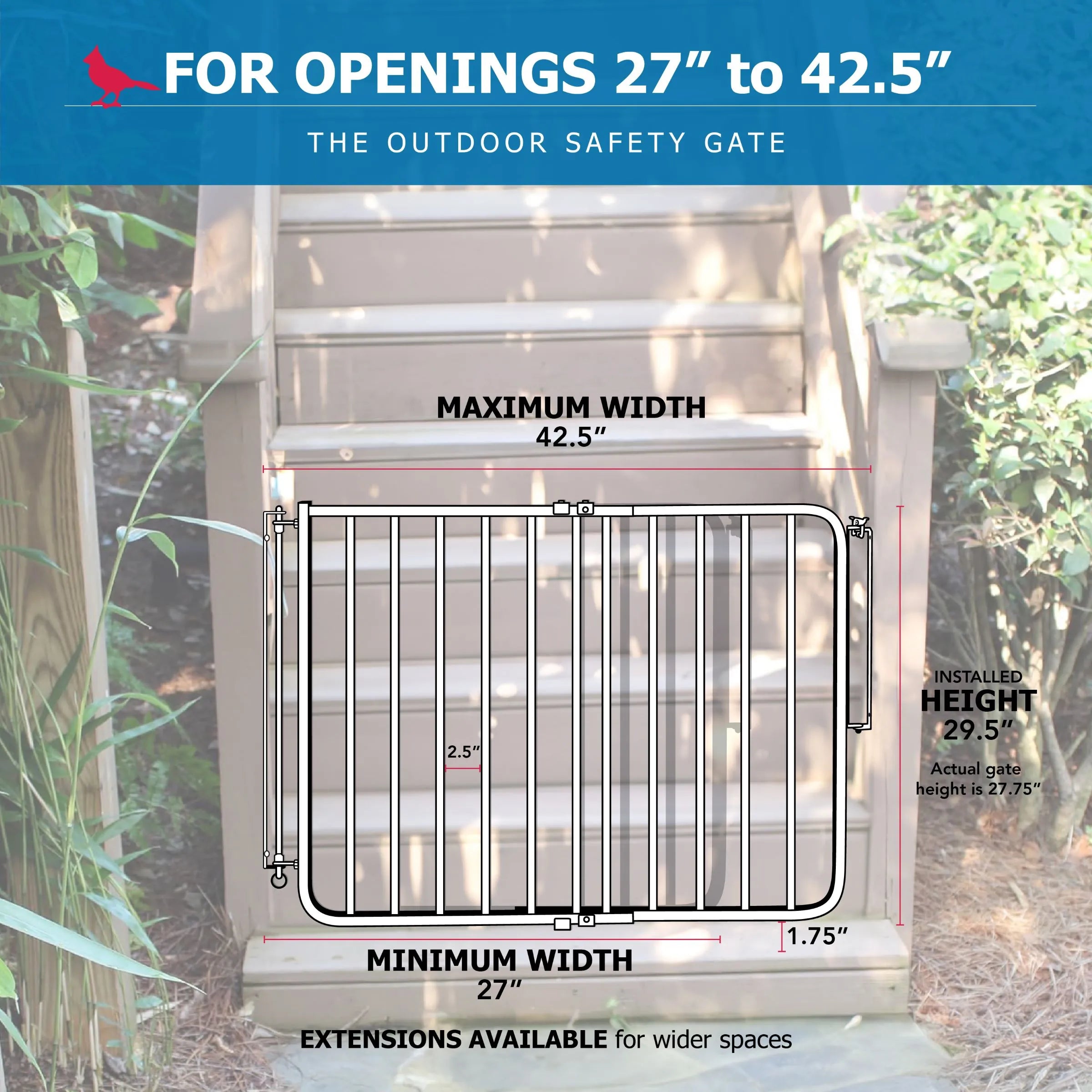 Outdoor Dog Safety Gate (Aluminum) - Black