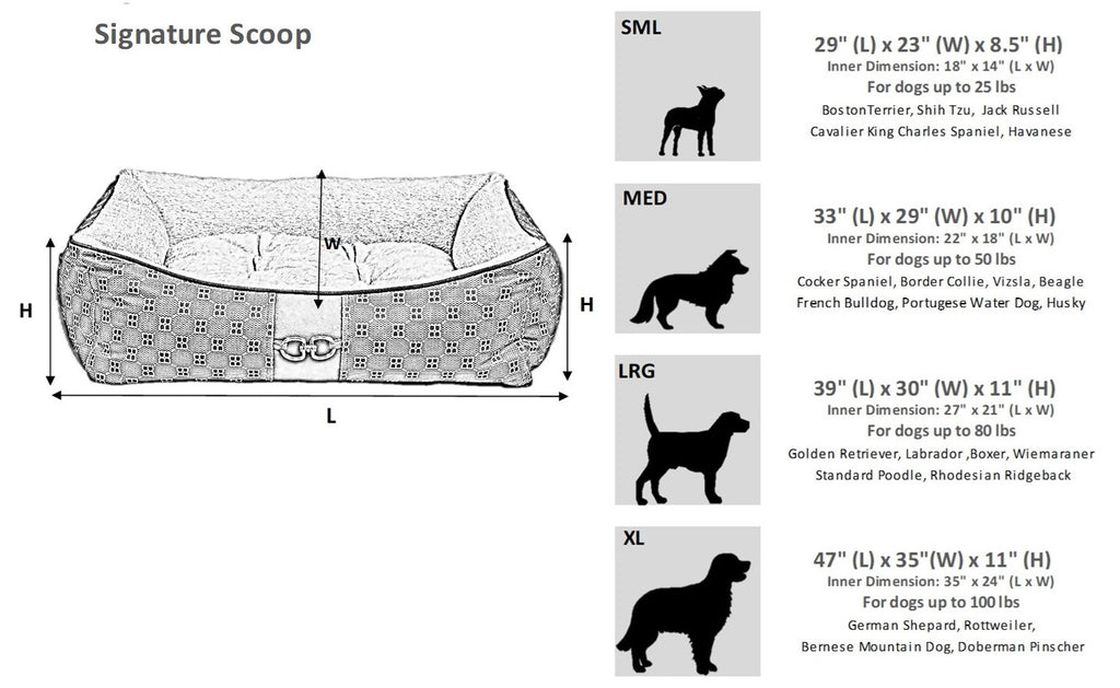 Signature Scoop Dog Bed - Ivory Sheepskin Faux Fur