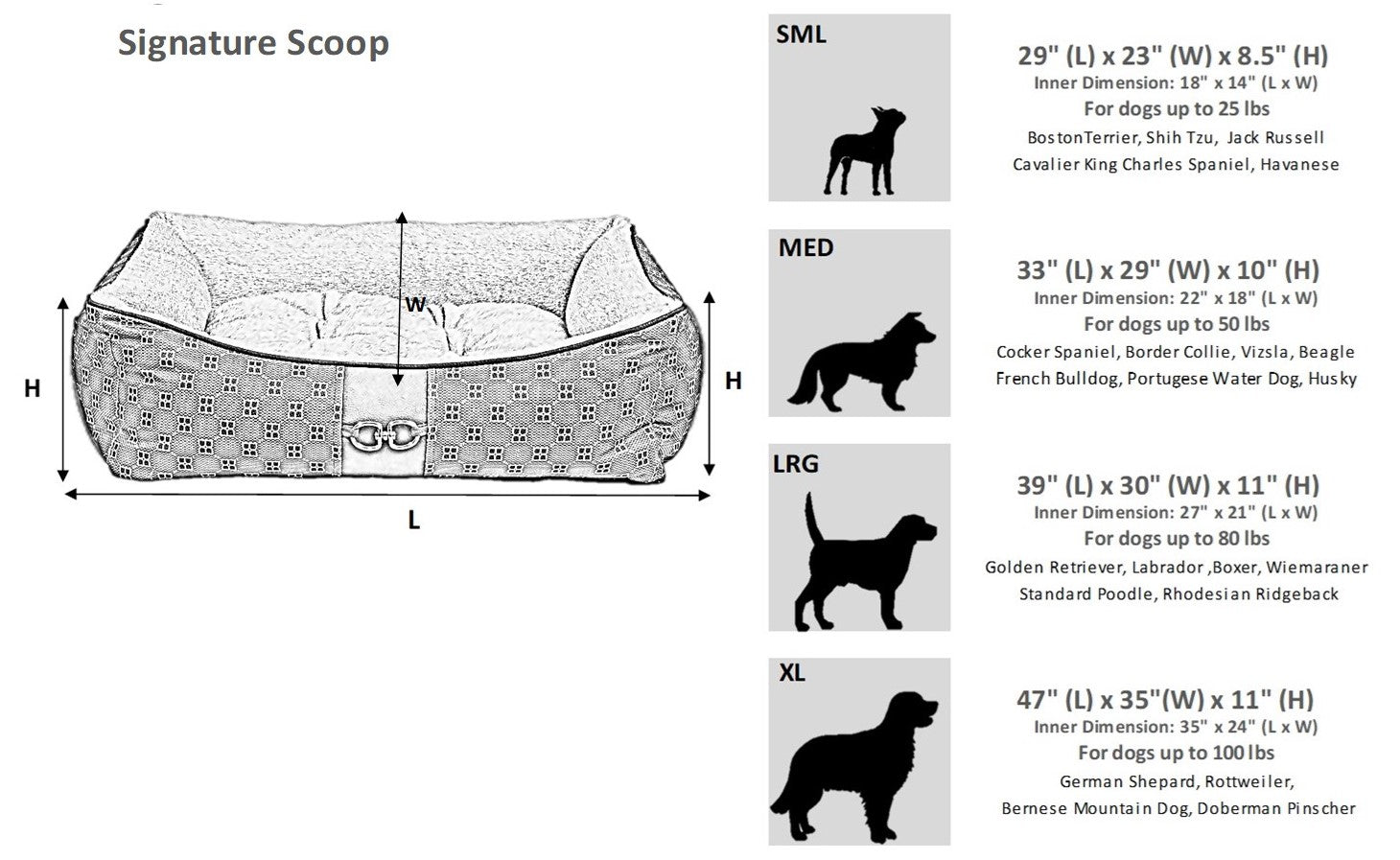 Signature Scoop Dog Bed - Signature Noir