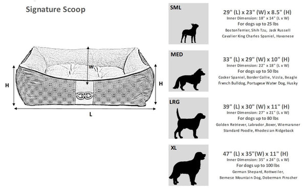Bowsers Signature Scoop Dog Bed - Signature Noir