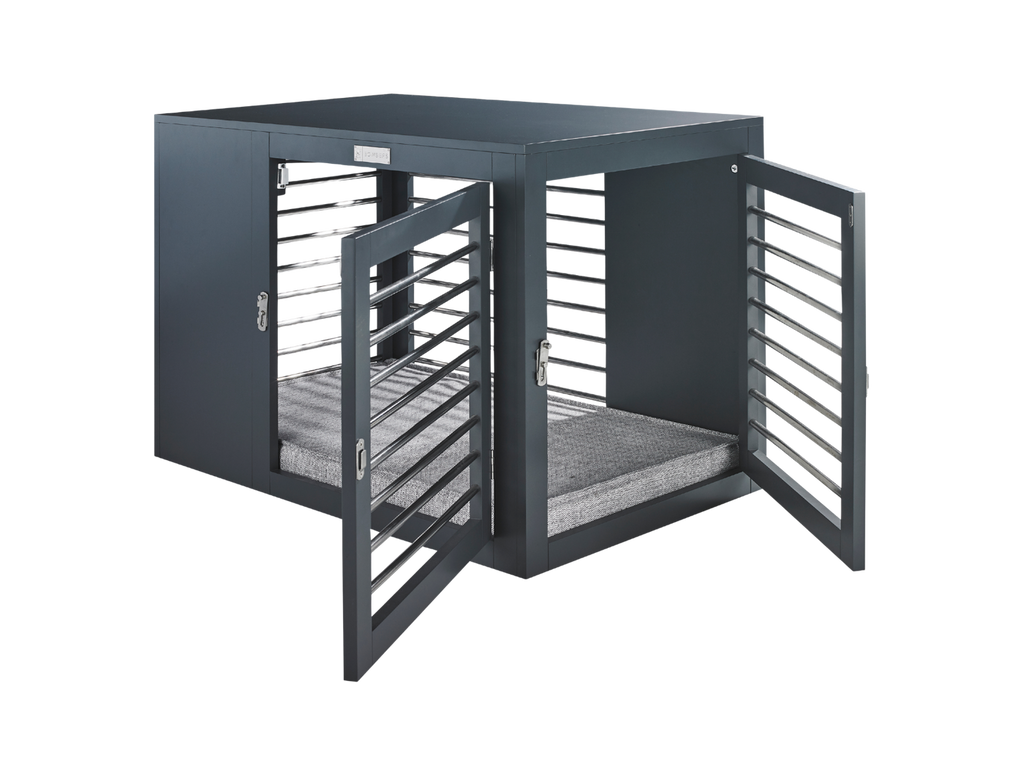 Bowsers Moderno Luxury Dog Crate - Gray