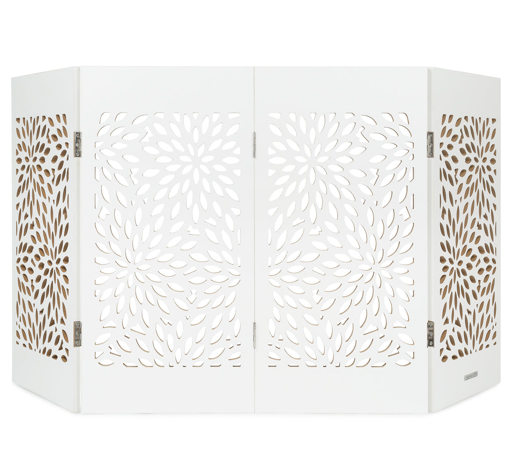 Freestanding Indoor Dog Gate - White Starburst