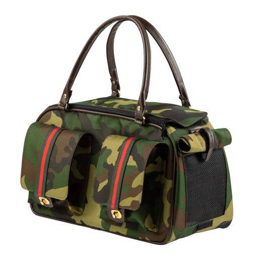 Petote Marlee 2 Dog Carrier - Camo With Red Stripe