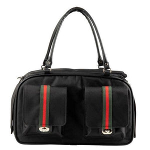 Petote Marlee 2 Dog Carrier - Black With Red Stripe