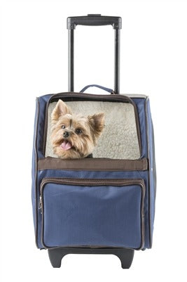 Petote Rio Dog Carrier On Wheels - Navy Blue