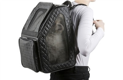 Petote Rio Dog Carrier On Wheels - Black Quilted
