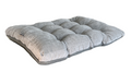 Koala dog bed, a thick light gray futon cushion with tufted padding and raised edges