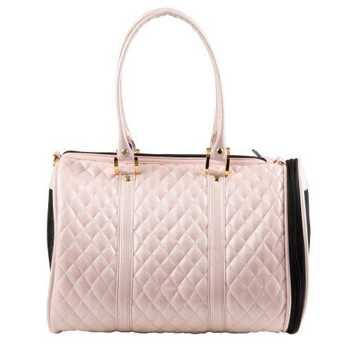 Petote Duffel Dog Carrier - Pink Quilted