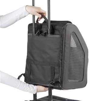 Petote Rio Dog Carrier On Wheels - Black Faux Croco