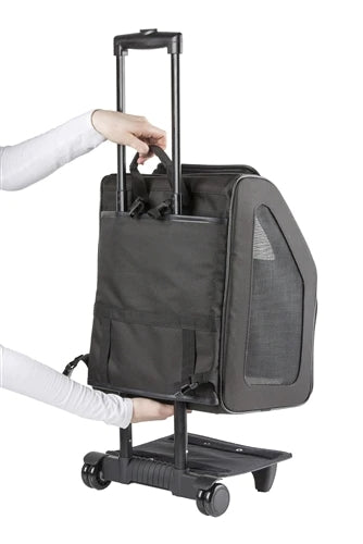 Petote Rio Dog Carrier Roller Bag - Khaki With Red Stripe