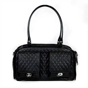 Petote Marlee Dog Carrier - Black Quilted