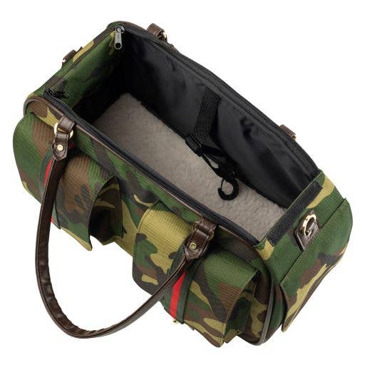 Petote Marlee 2 Dog Carrier - Camo With Red Stripe