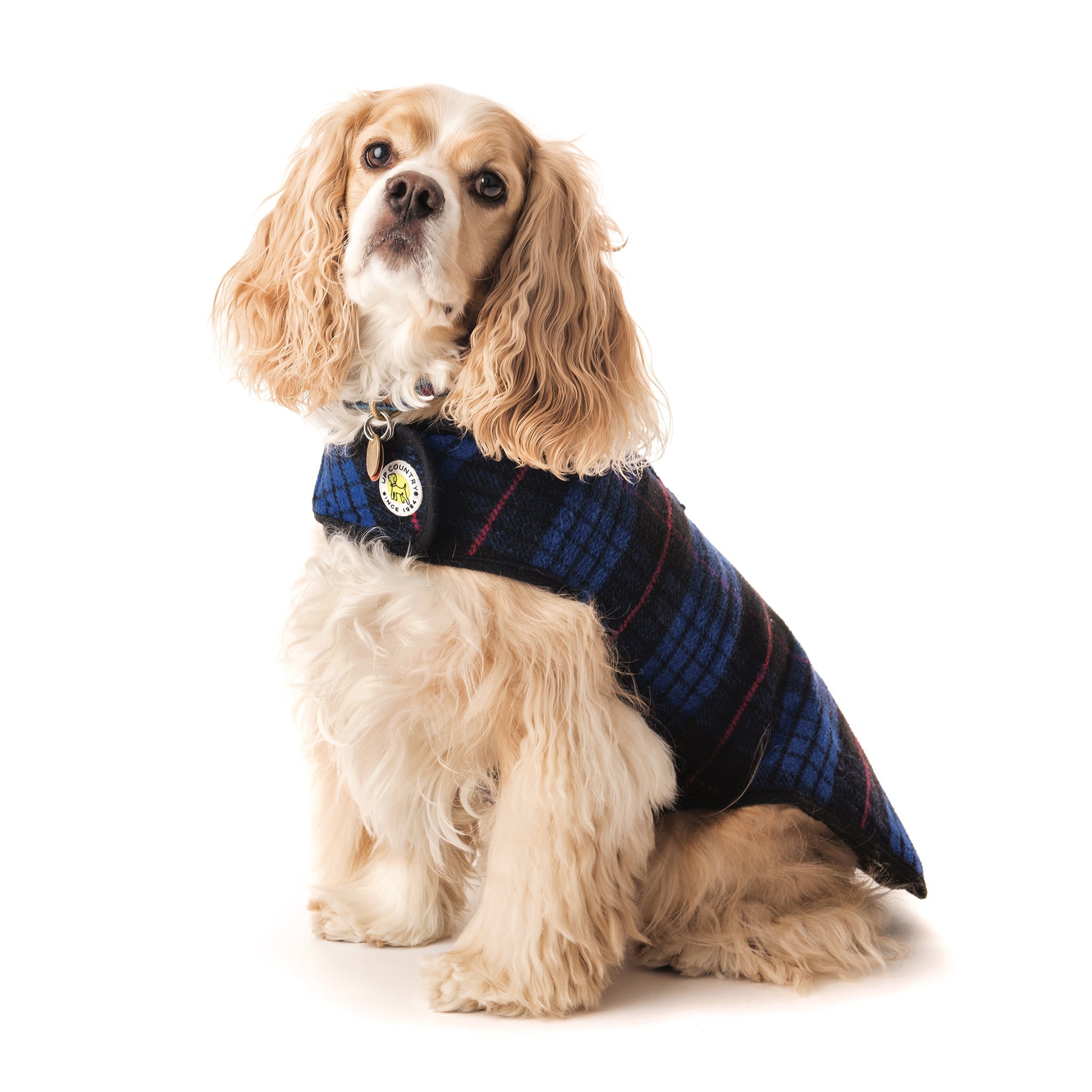 Up Country Plaid Fleece Lined Dog Coat – Blue