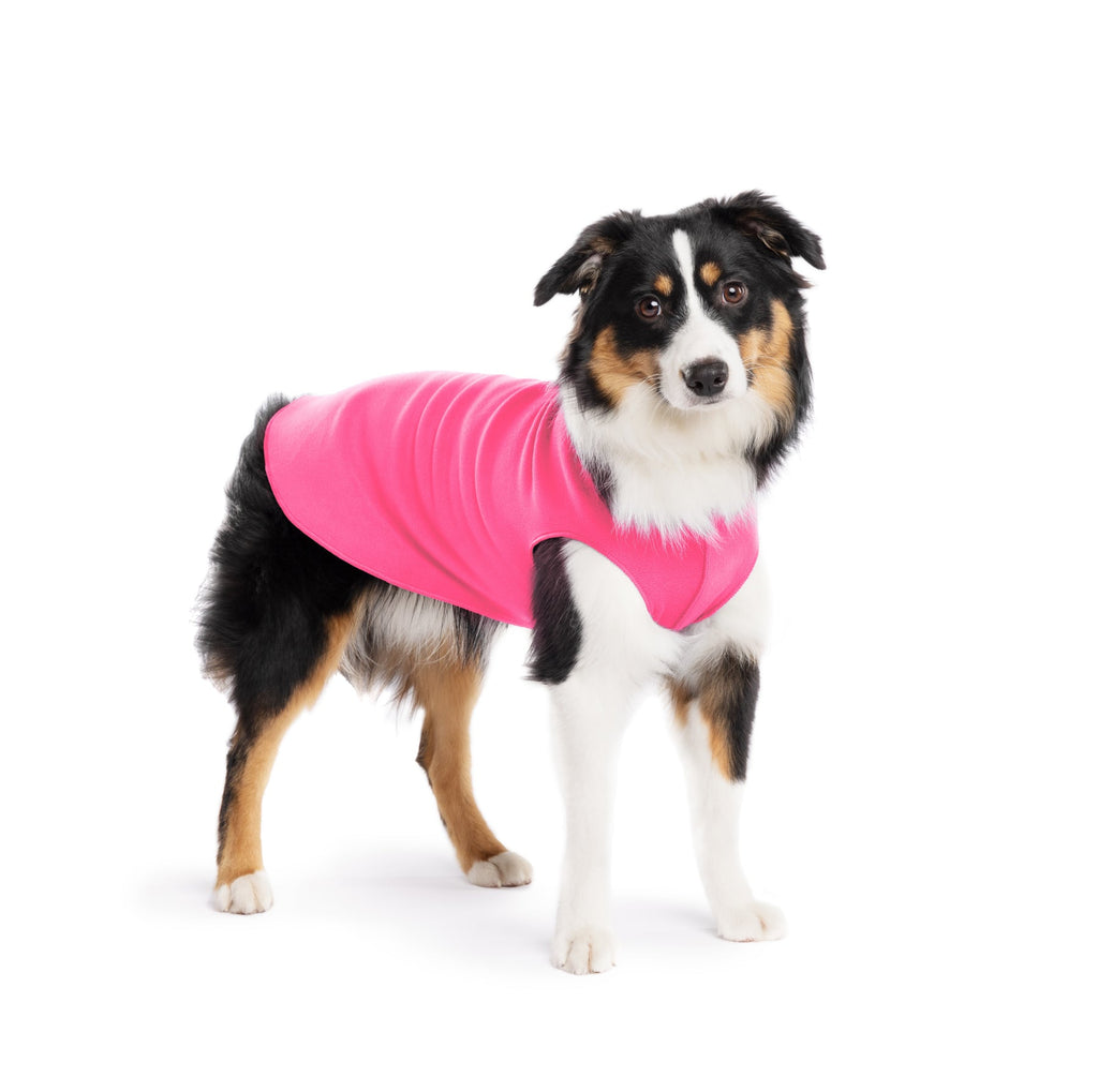 Gold Paw Stretch Fleece Dog Coat - Hot Pink