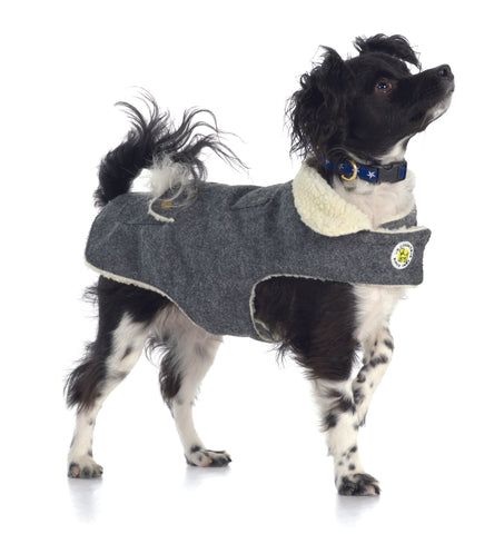 Up Country Wool Fleece Lined Dog Coat – Gray