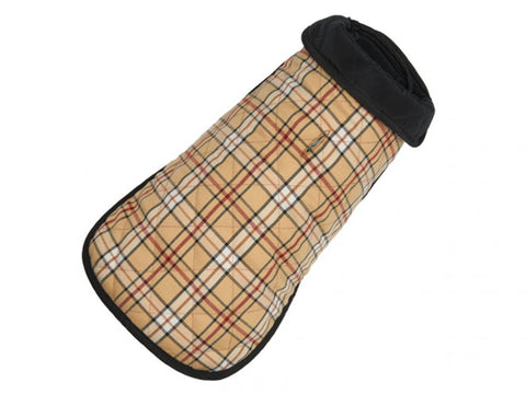 Up Country Plaid Diamond Quilted Dog Coat – Tan