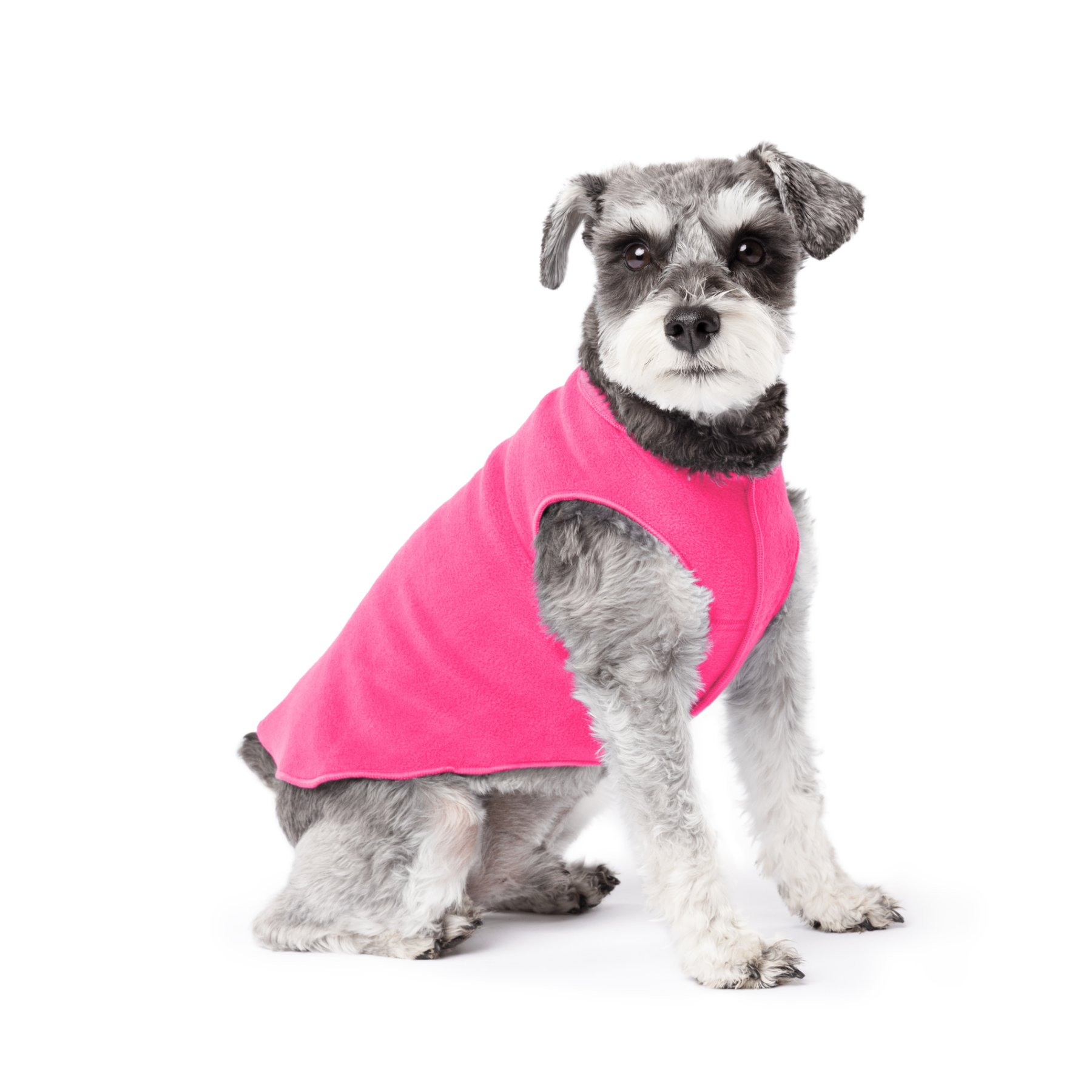 Gold Paw Stretch Fleece Dog Coat - Hot Pink