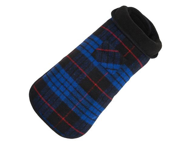 Up Country Plaid Fleece Lined Dog Coat – Blue
