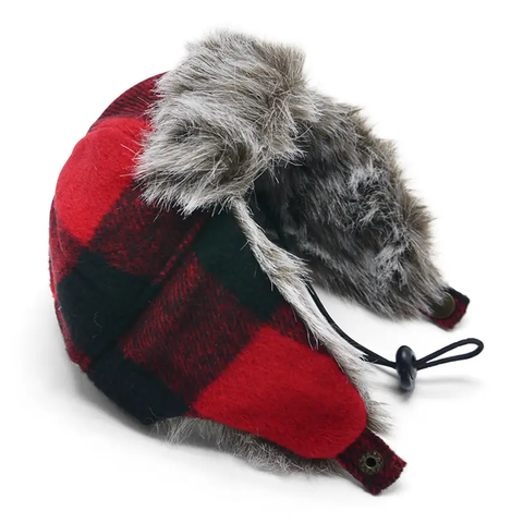 Trapper Hat Plaid Dog Halloween Costume or Dog Hat