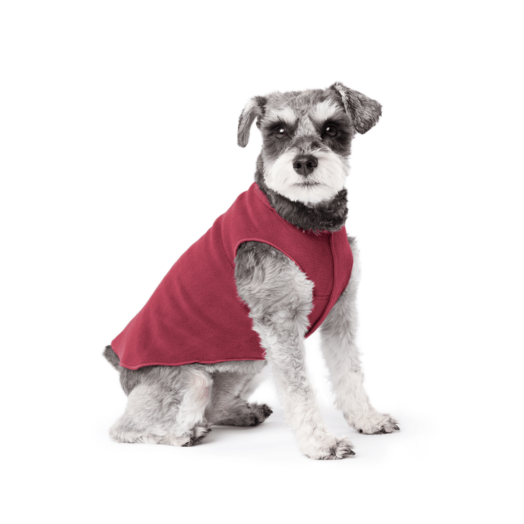 Gold Paw Stretch Fleece Dog Coat - Red Velvet