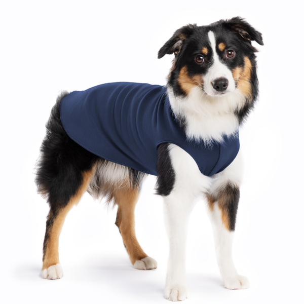 Gold Paw Stretch Fleece Dog Coat - Navy Blue