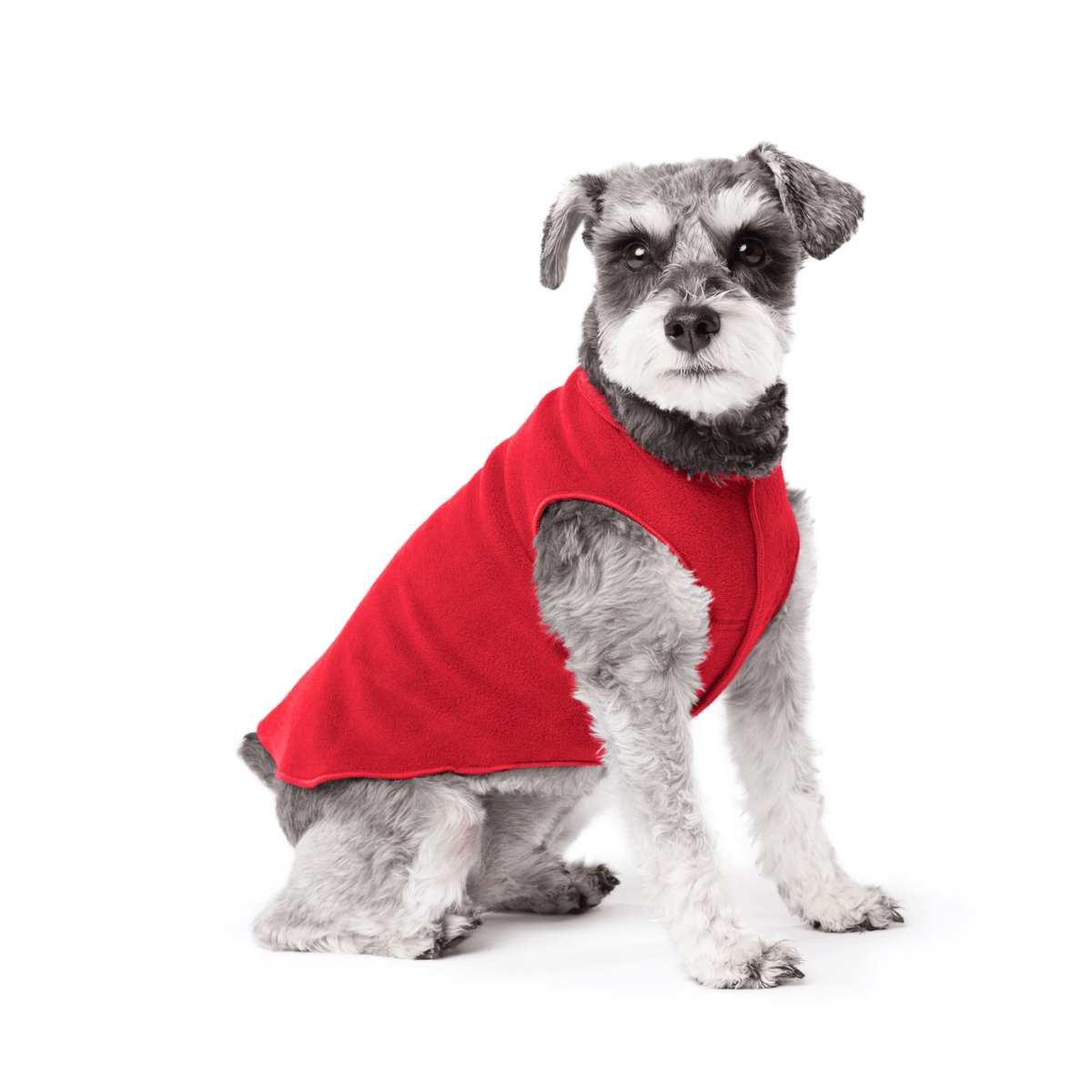 Gold Paw Stretch Fleece Dog Coat - Red