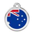 Red Dingo Stainless Steel & Enamel Australian Flag Dog ID Tag